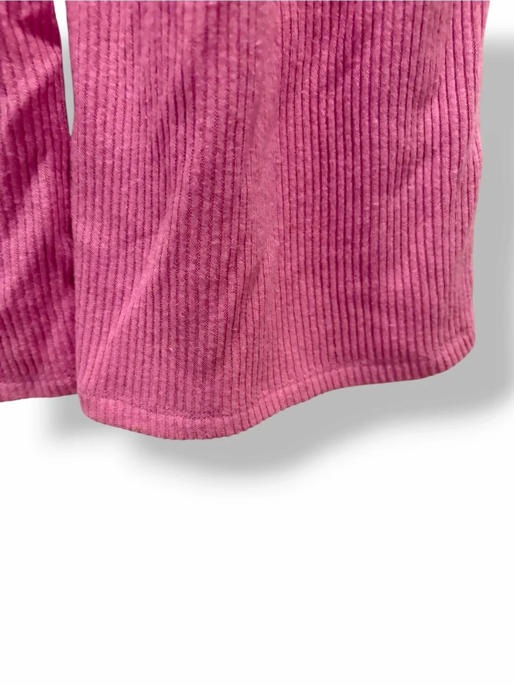 Pink Ribbed Wide Leg Jumpsuit Ruffle Neck Pockets Girls Sz 8 Medium